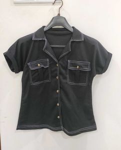 Black Casual Shirt Top