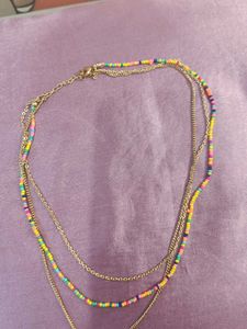 Layered Beaded Coin Necklace