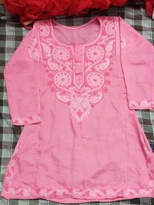 Pink Embroidered Tunic