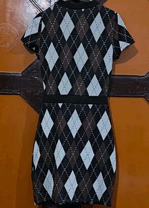 Argyle Cutout Mini Dress