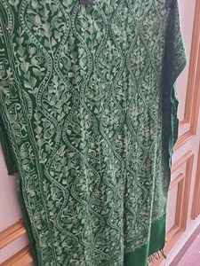 Elegant Green Ethnic woolen stole