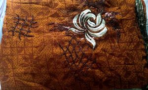 Brown Floral Sequence Saree