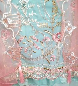 Pakistani Embroidered Fancy Dress Material