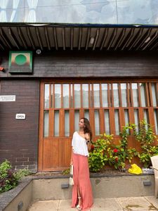 Coral Palazzo With Side Slits