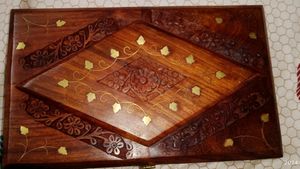 Shisham Wooden Box With Carpin Design