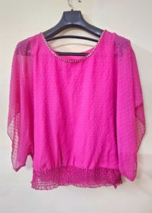 Hot Pink Sheer Top