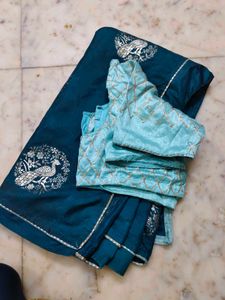 Gotta Patti Blouse An Beautiful Saree Available