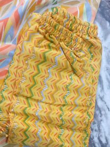 Yellow Floral Print Kurta with Pants