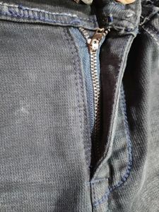 Dark Grey Regular Fit Distressed Jeans