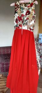 Red cocktail maxi dress