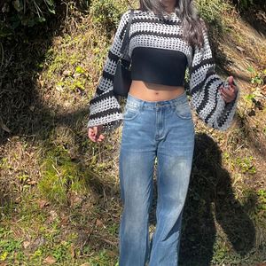 very pretty handmade Grey Knit Sweater