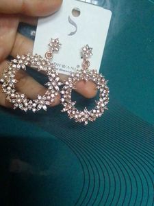 Floral Crystal Drop Earrings