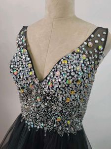 Sparkly Black Tulle Mini Dress