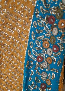 Blue Yellow Saree