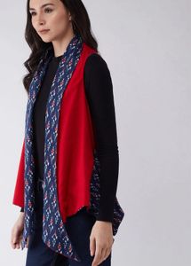 Ethnic Print Open Front Shrug