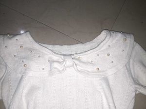 Coquette core White Top With Pearls