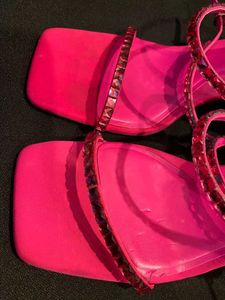 Zara rhinestone pink heels