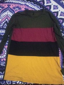 Color Block Long Sleeve Top