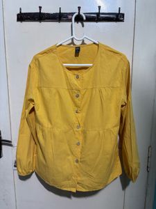 EMERY ROSE Bright Yellow Button-Down Blouse