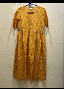 Mustard Floral Dress