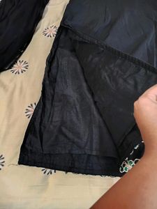 Black Sequin Short Sleeve Kurta With Dupatta