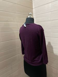 korean imported Elegant dark Purple floral Cardiga