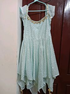 🩵Cutest Sea Blue Sharara Set With Dupatta 🩵