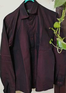 Dark Burgundy Button-Down Shirt