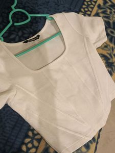 Zudio White Crop Top