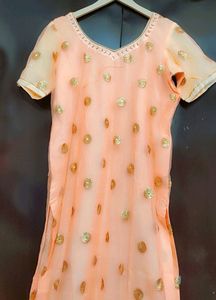Light Orange Kurta &amp; Golden Skirt With Dupatta 40