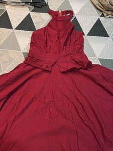 Burgundy  Fit &amp; Flare Dress