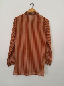 Korean Rust Striped Shirt (Women&#39;s)