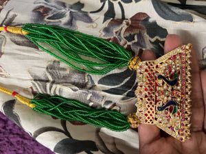 Peacock Pendant Green Beaded Necklace