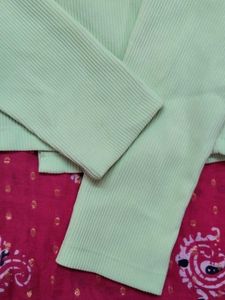 Fluorescent Green Ribbed Shirt