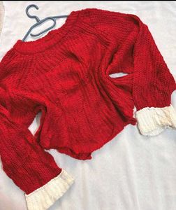 Red Cropped Sweater