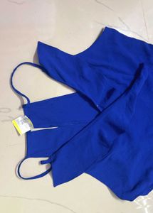 Chic Blue Ruffled Mini Dress