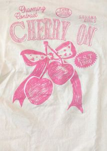 Cream “Cherry On” Baggy Tee 🍒