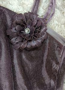 Stylish Purple Velvet Dress