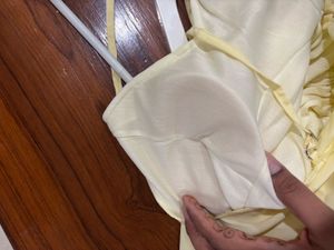 Padded butter yellow backless maxi dress