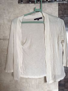 White Cropped Cardigan
