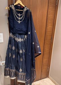 Elegant Navy Blue Lehenga Choli Set