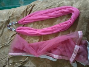 Pink Net Dupatta Combo Of 2