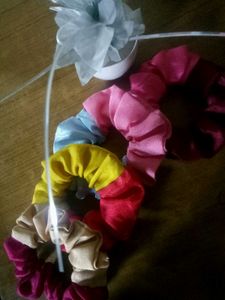Elegant Dual-Color Silk Scrunchies | Handmade