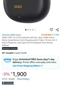 Original iQOO Wireless Earbuds TWS 1e