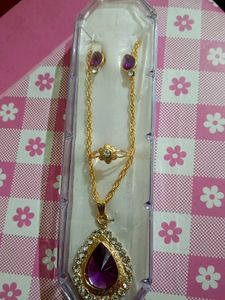 Purple Jewel Necklace Set
