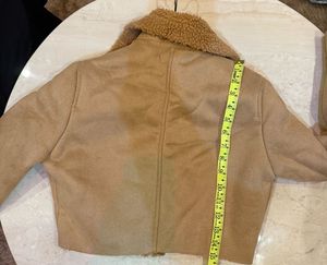 Ginger Tan Cropped Biker Jacket