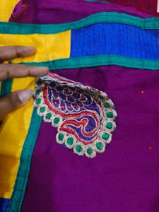 Heavy Green Amd Violet Saree