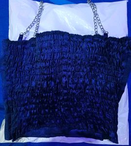 Blue Corset &amp; Black Skirt