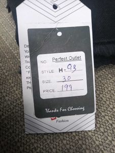 H-93 Size-30 Stylish Black Jeans