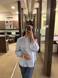Striped Ruffle Blouse
